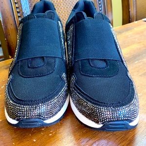 NWOB INC Black Bling wedge sneakers